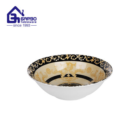 600ml stoneware bowl with flower decal for wholesale