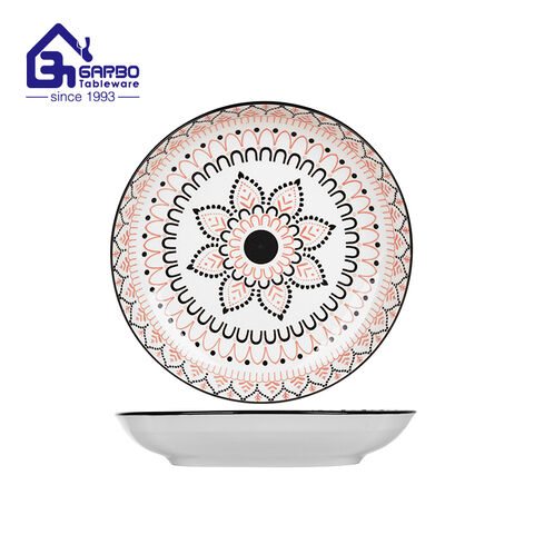 600ml stoneware bowl with flower decal for wholesale