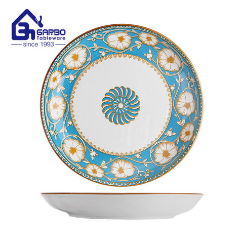 8 inch Elegant luxurious stylish printing fruit ceramic plate stoneware