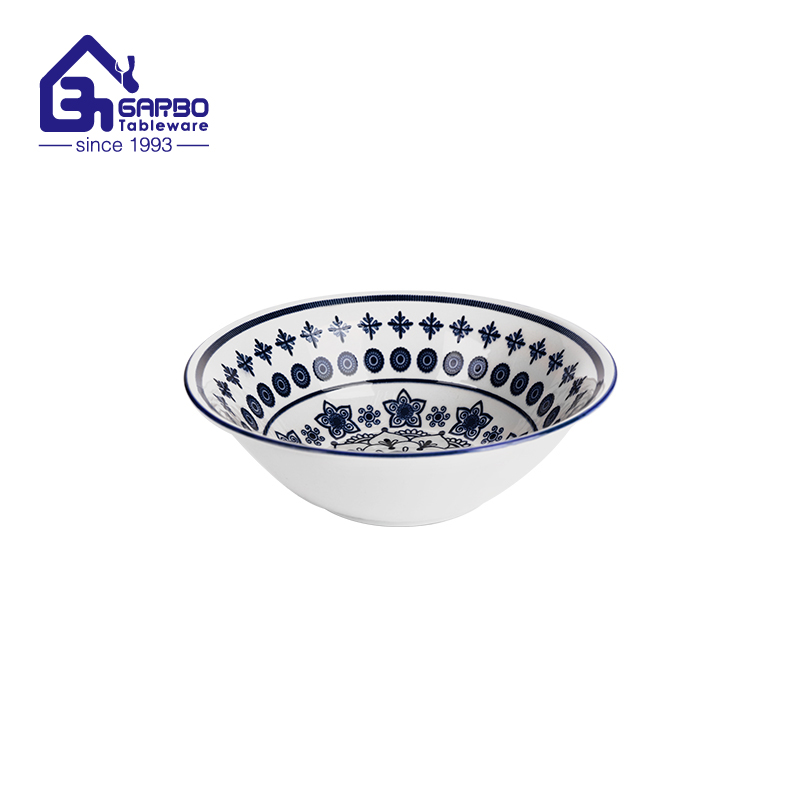 7.87 inch ceramic soup plate with durability and elegant printing design factory from China