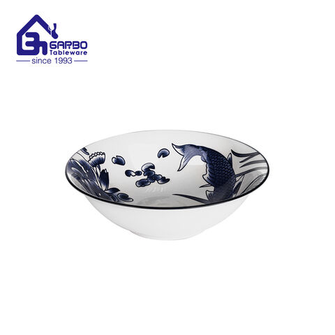 Restaurant Elegant 6.89-inch Porcelain Dinner Bowl Windflower Design Ceramic Dinnerware