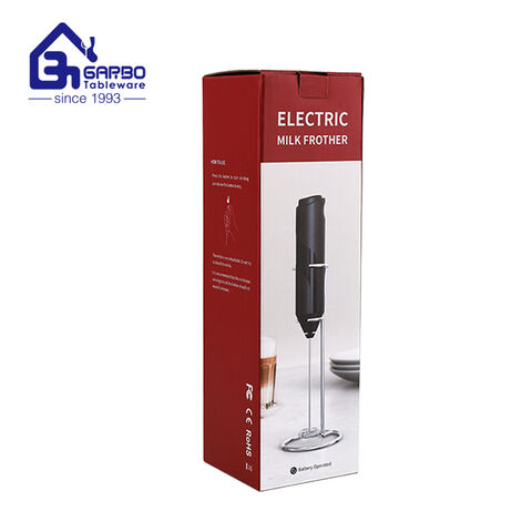 High quality battery powered electric milk frother with metal stand made in PRC