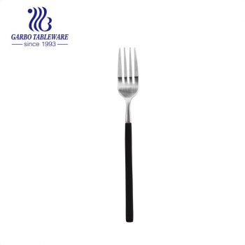 High quality stainless steel long handle salad fork dessert forks with printing coast handle flatware